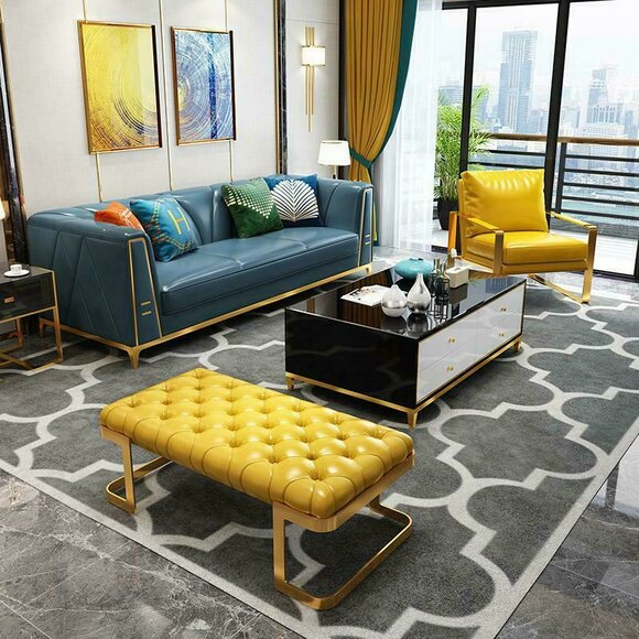 Chesterfield Sofa Couch Dreisitzer Polster Couch 3er Couchen Polster Leder von JV Möbel