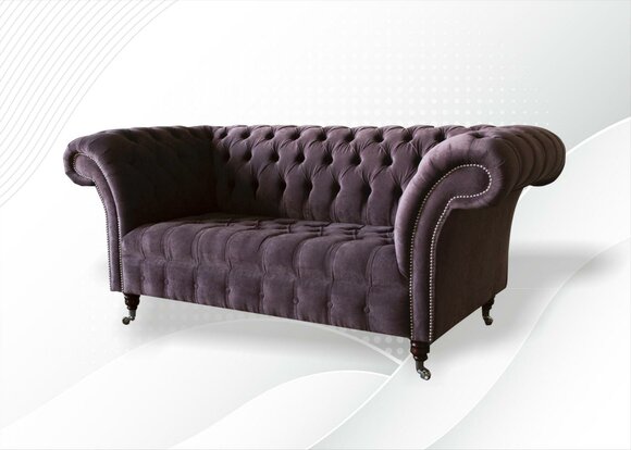 Chesterfield Sofa Couch Polster Sofas Klassischer 2 Sitz Sitz Samt Zweisitzer von JV Möbel