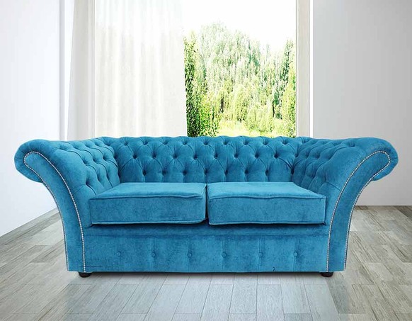 Chesterfield Sofa Couch Polster Sofas Klassischer 2Sitzer Leder Stoff Winchester von JV Möbel
