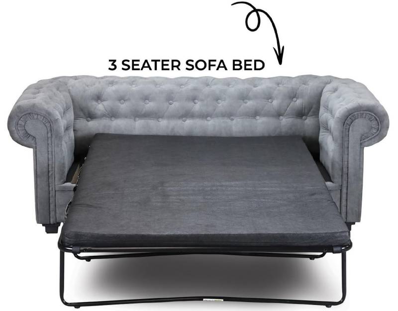Chesterfield Sofa mit Bettfunktion Bengalisches Klappbett Couch Schlafsofa von JV Möbel