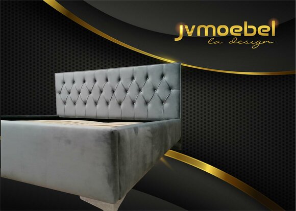 Chesterfield Textil Bett Polster Design 140x200 Doppelbett Betten Bettgestell von JV Möbel