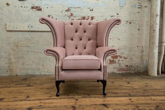 Chesterfield Textil Ohrensessel 1 Sitzer Sessel Polster Design Luxus Stoffsofas von JV Möbel