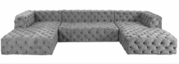 Chesterfield U Form Sofa Grau XXL Big Textil Stoff Couchen Luxus Möbel Chesterfield U Form Sofa Grau XXL Big Textil Stoff Couchen Luxus Möbel von JV Möbel