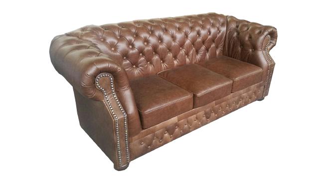 Chesterfield Vintage 100% Leder Couch Polster Ledersofa Sofa Garnitur 3 Sitzer Chesterfield Vintage 100% Leder Couch Polster Ledersofa Sofa Garnitur 3 Sitzer von JV Möbel