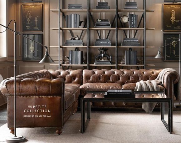 Chesterfield Vintage Sofa Couch Ledersofa Eck Couch Polster Garnitur von JV Möbel