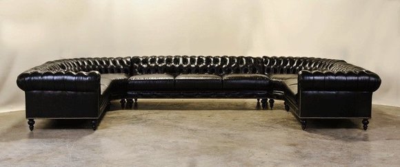 Chesterfield Wohnlandschaft Big XXL Couch Ledersofa Eck Sofa Design von JV Möbel