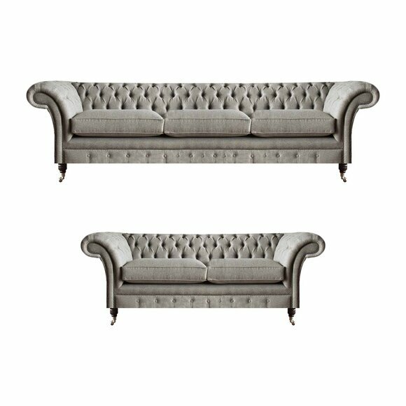Chesterfield Wohnzimmer Textilgarnitur Designer Dreisitzer 2-Sitzer 2tlg Chesterfield Wohnzimmer Textilgarnitur Designer Dreisitzer 2-Sitzer 2tlg von JV Moebel