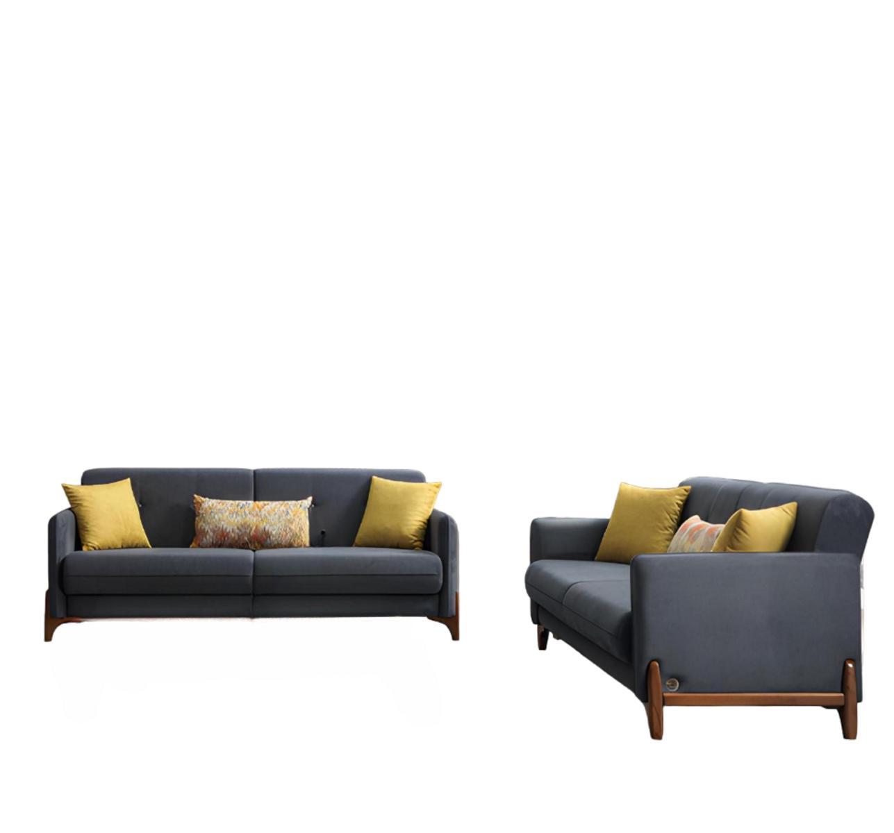 Couch 2x Sofa 3 Sitzer Design Polster Modern Textil Stoff Schlafsofas Sofas von JV Möbel