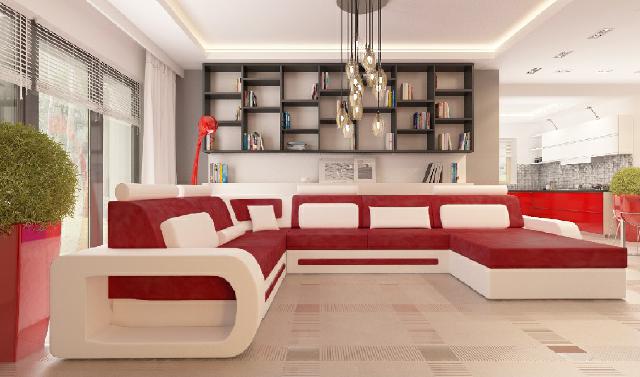 Couch Ecksofa Wohnlandschaft Schlafsofa Federkern Stoffsofa Textil großes Sofa Couch Ecksofa Wohnlandschaft Schlafsofa Federkern Stoffsofa Textil großes Sofa von JV Möbel