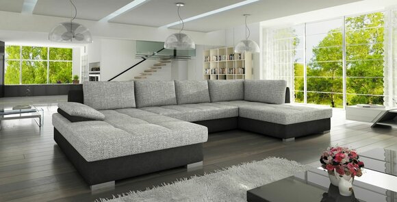 Couch Garnitur U Form Big design Wohnlandschaft Ecksofa xxl Polster Eck von JV Möbel