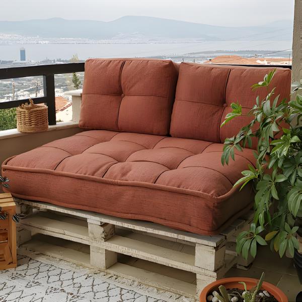 Couch Sofakissen Sofa Polstersofa Stoffsofa Braun Moderne Wohnzimmer von JV Möbel