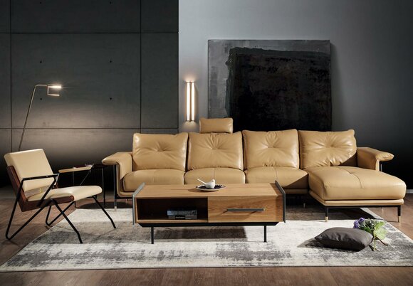 Couch Wohnlandschaft Eck Garnitur Design Modern Sofa L-Form Leder von JV Möbel