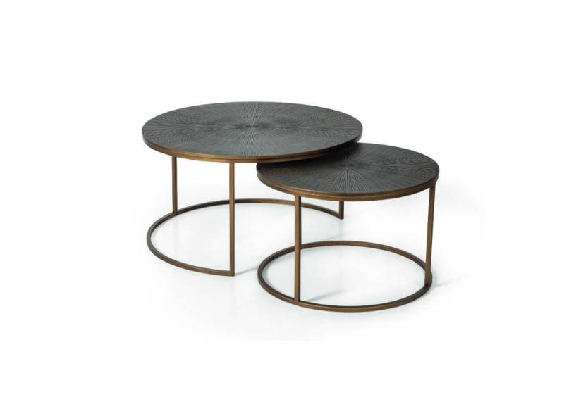 Couchtisch 2x Rund Edelstahl Beistelltisch Designer Möbel in Wohnzimmer von JV Möbel
