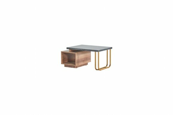 Couchtisch Arbeitszimmer Wohnzimmer Modern Braun Grau Zweifarbig Regal von JV Moebel