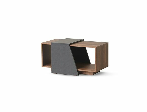 Couchtisch Braun Grau Zweifarbig mit Regal Modern Design Arbeitszimmer von JV Moebel