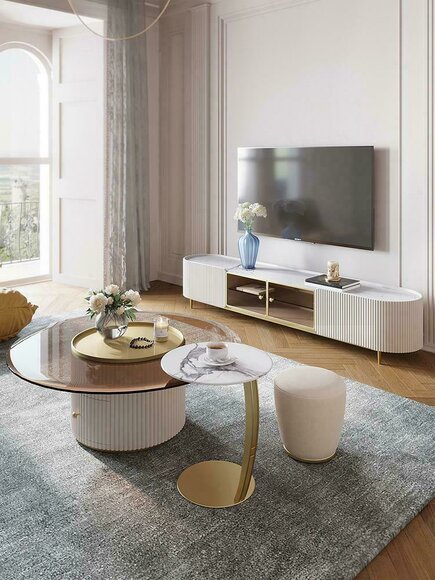 Couchtisch Design Luxus Möbel Hocker 2tlg. Set Tische Tisch Fußhocker von JV Möbel