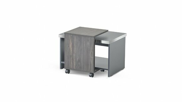 Couchtisch Grau Einfarbig Arbeitszimmer Wohnzimmer Rechteck mit Regal von JV Moebel