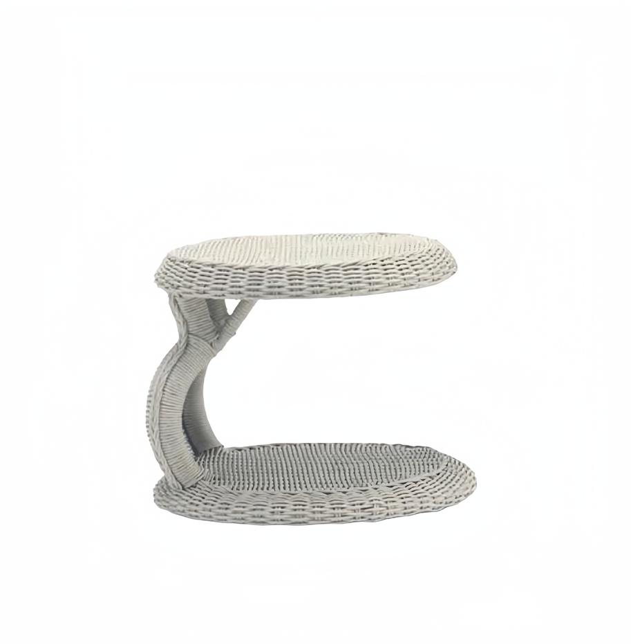 Couchtisch Grau Luxus Möbel Terrasse Design Hochwertig Rund Rattan Modern von JV Möbel