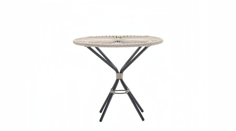 Couchtisch Hochwertig Grau Moderner Kaffeetisch Rattan Rund Design Luxus von JV Möbel