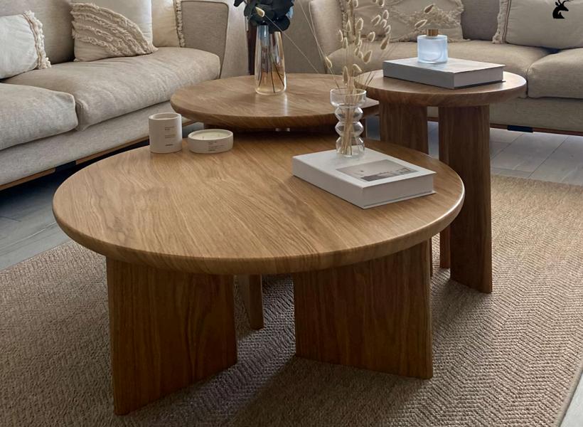 Couchtisch Holz Rund Eleganz Stabilität Design Qualität Beistelltisch Tische Couchtisch Holz Rund Eleganz Stabilität Design Qualität Beistelltisch Tische von JV Möbel