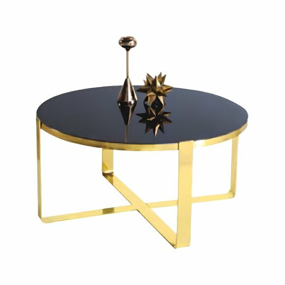 Couchtisch Kaffeetisch Moderne Sofatisch Beistelltisch Glas Gold Tisch von JV Moebel