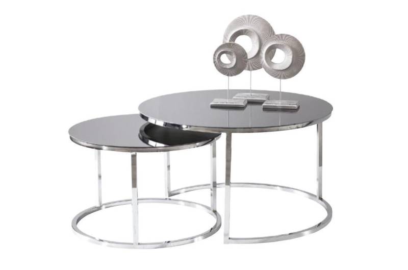 Couchtisch Luxus Set Beisteltisch Kaffeetisch Silber Wohnzimmer Design von JV Möbel