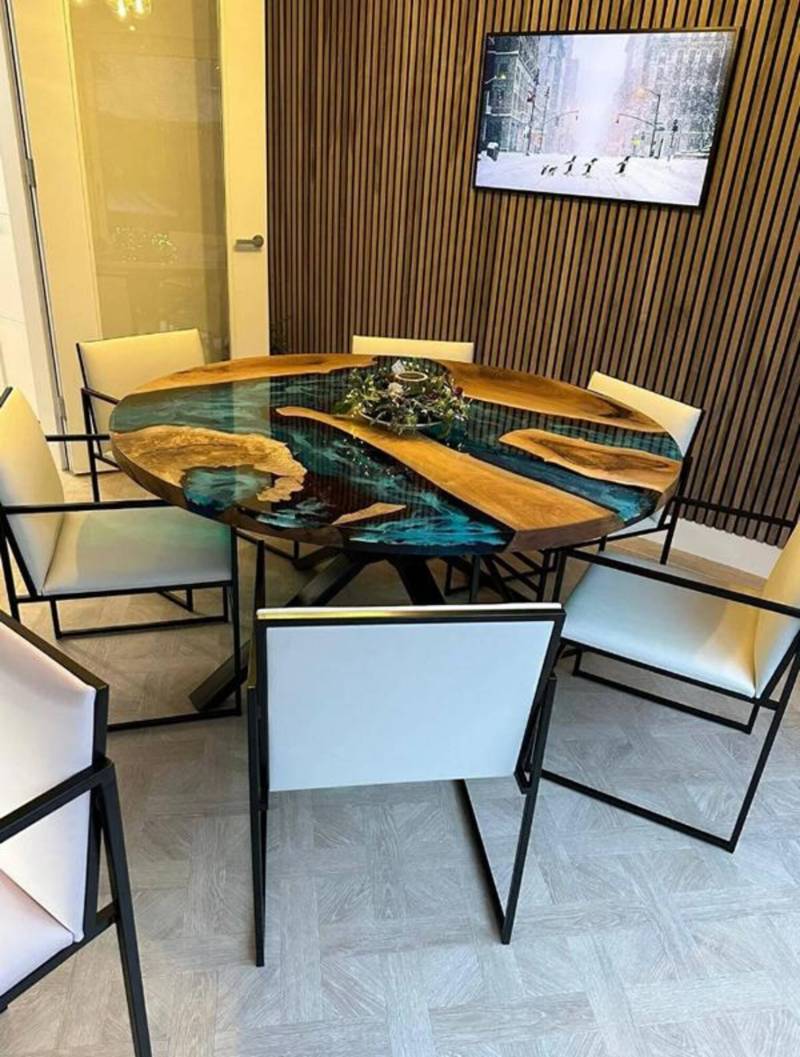 Couchtisch Modern Luxus Design Holz Braun Möbel Rund Wohnzimmer Couchtische von JV Möbel