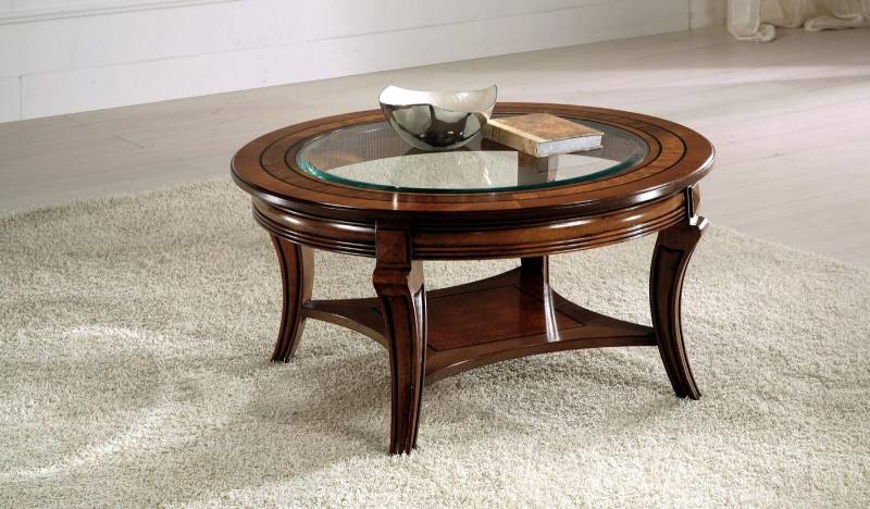 Couchtisch Rund Tisch Holz Italienische Möbel Runde Tische Couchtische Neu von JV Möbel