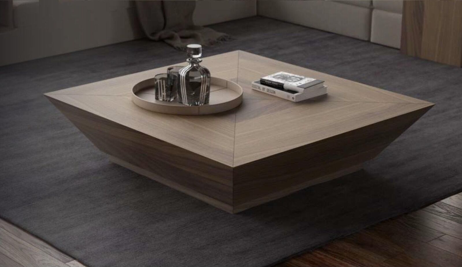 Couchtische Rechteckiger Luxus Designer Tische Walnuss Natur Couchtische Rechteckiger Luxus Designer Tische Walnuss Natur von JV Möbel