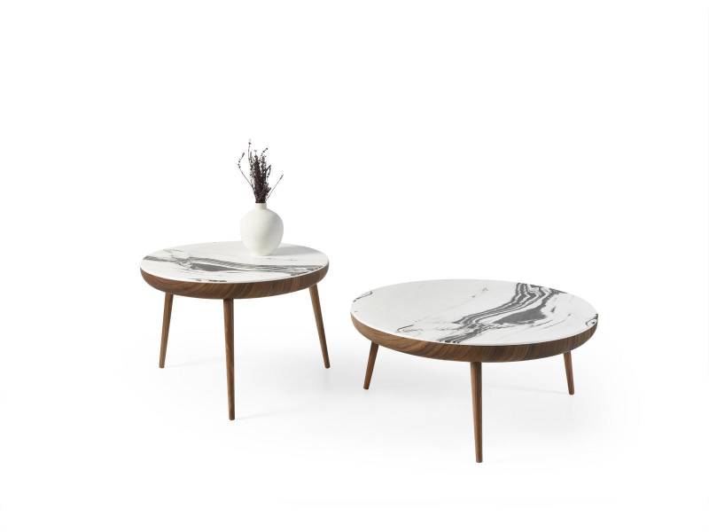 Couchtische Set 2 tlg. Tisch Wohnzimmer Möbel Rund Weiß Holz Design Couchtische Set 2 tlg. Tisch Wohnzimmer Möbel Rund Weiß Holz Design von JV Möbel