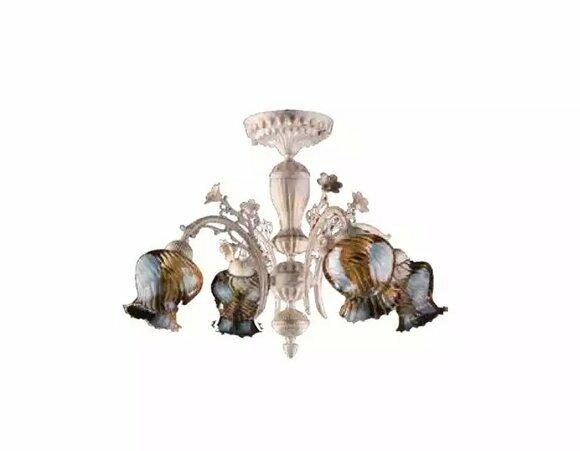 Deckenlampe Deckenleuchter Blumen Lüster Kronleuchter Lampe Glas von JV Moebel