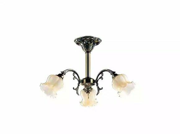 Deckenleuchter Blumen Lüster Kronleuchter Deckenlampe Lampe Glas Grau von JV Moebel