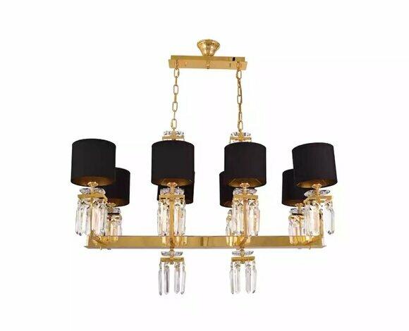 Deckenleuchter Kronleuchter Gold Deckenlampe Luster Kristall Schwarz Deckenleuchter Kronleuchter Gold Deckenlampe Luster Kristall Schwarz von JV Moebel