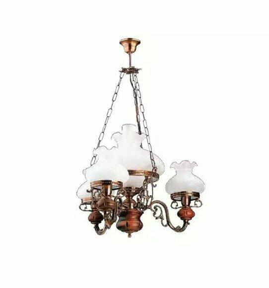Deckenleuchter Lüster Kronleuchter Deckenlampe Lampe Glas Braun Barock von JV Moebel