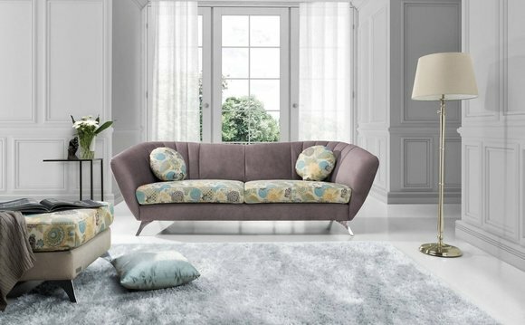 Design 3 Sitzer Relax Club Sofas Lounge Sofa Textil Polster Couch Stoff Couchen von JV Möbel