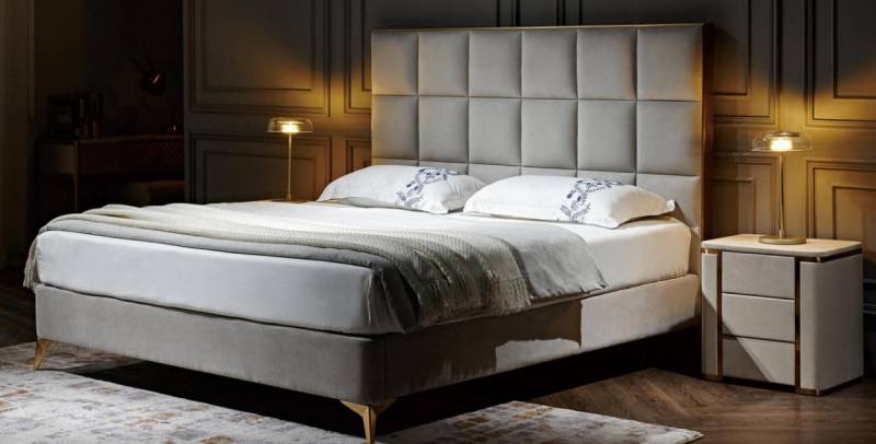 Design Bett Schlafzimmer Betten Textil Hotel Luxus Polster Sitz Stoff Möbel Neu von JV Möbel