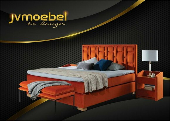 Design Bett Schlafzimmer Set 4tlg. Nachttisch 2x Sitzbank Betten moderne von JV Möbel