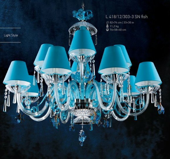 Design Bohemia Kronleuchter Decken Leuchte Blaue Kristall Lampe Lampen von JV Möbel