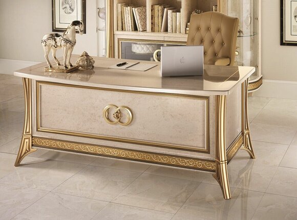 Design Büro Schreibtisch Tisch Sessel Einrichtung mit Stuhl 2tlg. arredoclassic von JV Möbel