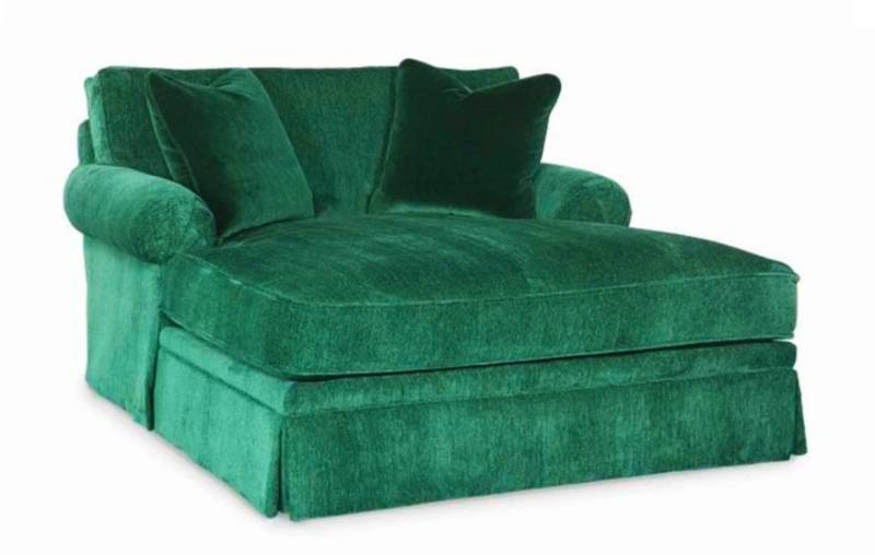 Design Chaiselongue Liege Möbel Wohnzimmer Sofa Stoff Grün Sofa Sofort von JV Möbel