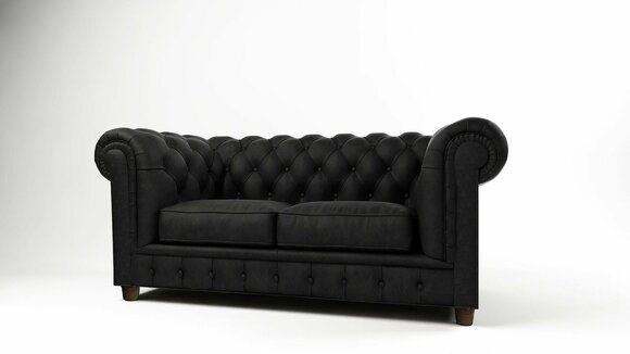 Design Chesterfield Sofa 2Sitzer Couch Polster Leder Sofas Wohnzimmer von JV Möbel