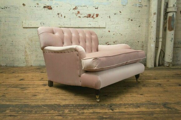 Design Chesterfield Stoff Sessel 1.5 Sitzer Polster Sofas Lounge Neu Club Rosa von JV Möbel
