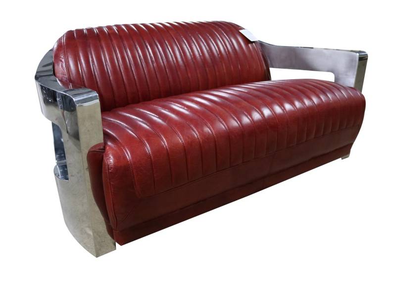 Design Club 2 Sitzer Sofa Ledersofa Dreisitzer Vintage Leder von JV Möbel