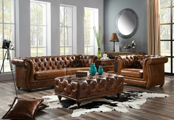 Design Clubsofa 3 Sitzer Sofa Ledersofa Dreisitzer Vintage Leder NEU Design Clubsofa 3 Sitzer Sofa Ledersofa Dreisitzer Vintage Leder NEU von JV Möbel