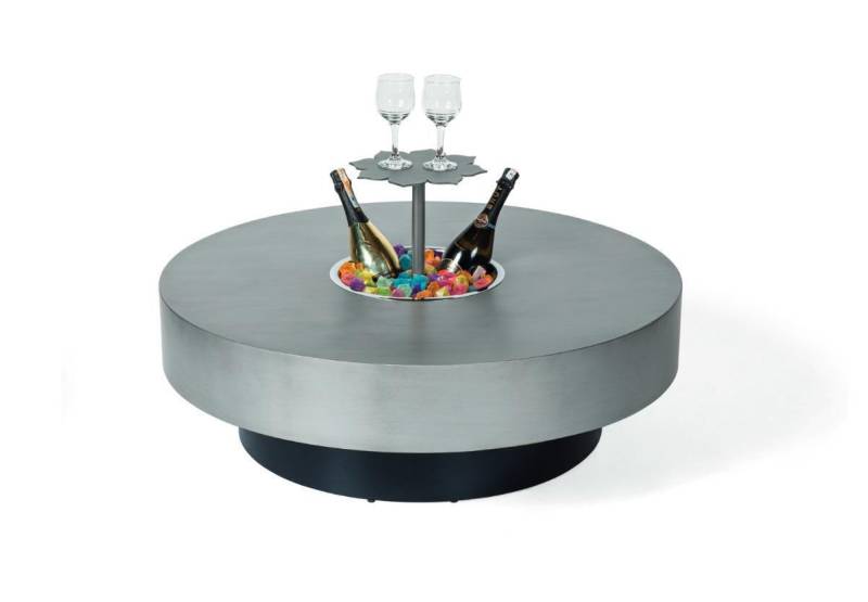 Design Couchtische Tisch Luxus Edelstahl Tische rund grau Möbel 100cm von JV Möbel