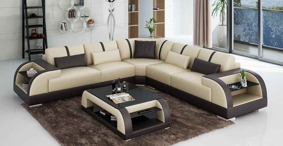 Design Eck Leder Sofa Couch Polster Garnitur Wohnlandschaft L Form Moderne Beige Design Eck Leder Sofa Couch Polster Garnitur Wohnlandschaft L Form Moderne Beige von JV Möbel