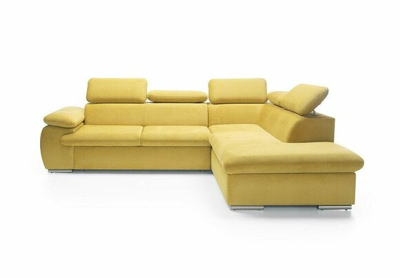 Design Ecksofa L-Form Sofa Couch Polster Schlafsofa Textil Bettfunktion von JV Möbel