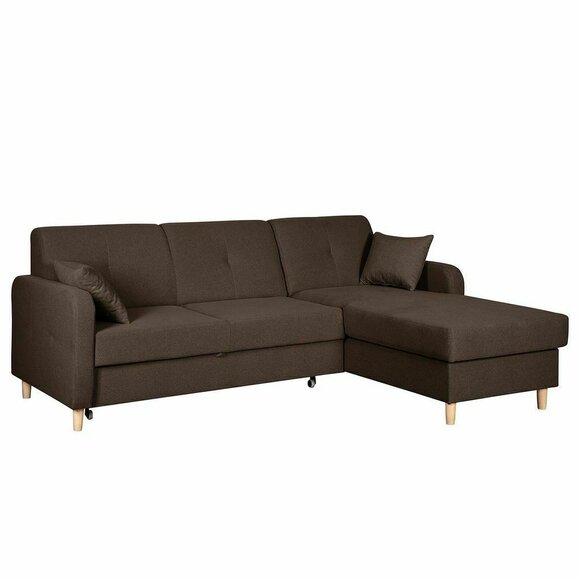 Design Ecksofa Schlafsofa Bettfunktion Couch Leder Textil Polster Sofas Kasten von JV Möbel
