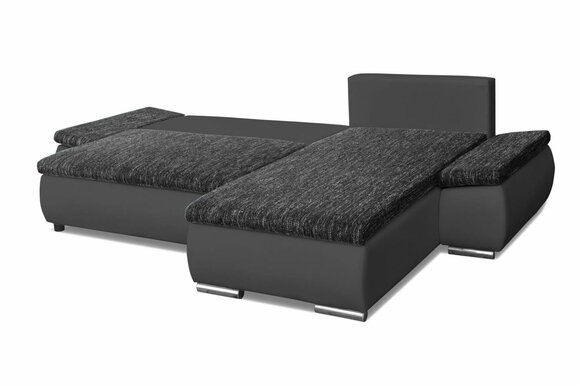 Design Ecksofa Schlafsofa Bettfunktion Couch Leder Textil Polster Sofas von JV Möbel