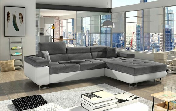 Design Ecksofa Schlafsofa Bettfunktion Couch Polster Textil Sofas Neu Sofort Design Ecksofa Schlafsofa Bettfunktion Couch Polster Textil Sofas Neu Sofort von JV Möbel